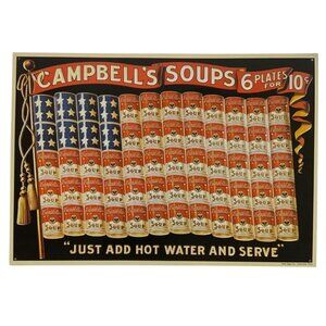 Campbells Soup Retro Metal Sign American Flag Design AAA Sign Co Coitsville Ohio